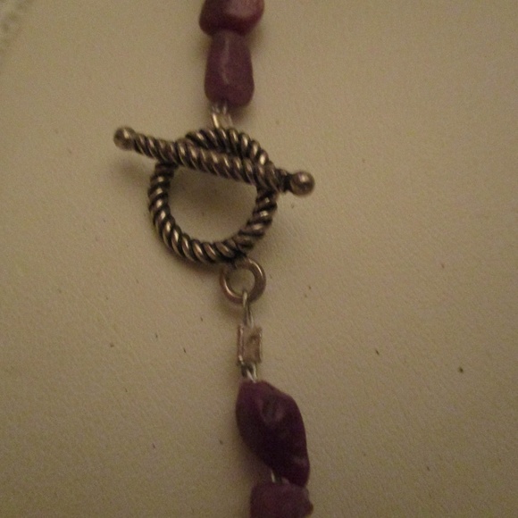 PEARL AMETHYST CRYSTAL STERLING SILVER NECKLACE - Picture 6 of 8